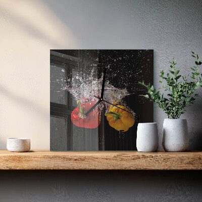 Pendule carrée en verre Poivre