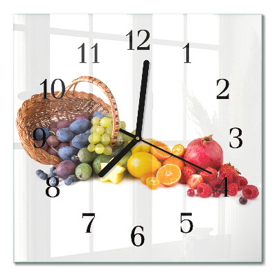 Pendule carrée en verre Fruit