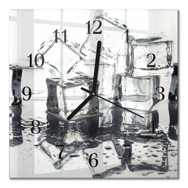 Pendule carrée en verre Glace