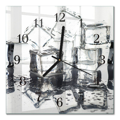 Pendule carrée en verre Glace