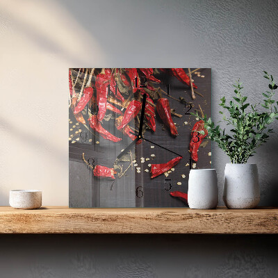 Horloge murale carrée Piments