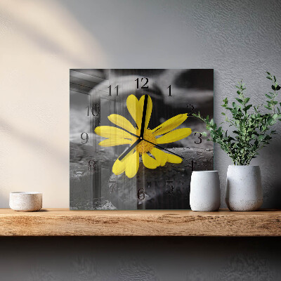 Horloge murale carrée Fleur