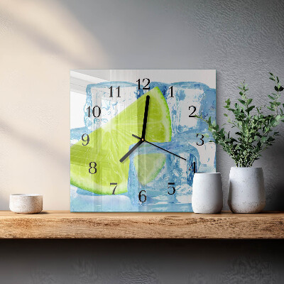 Horloge murale carrée Glace au citron vert