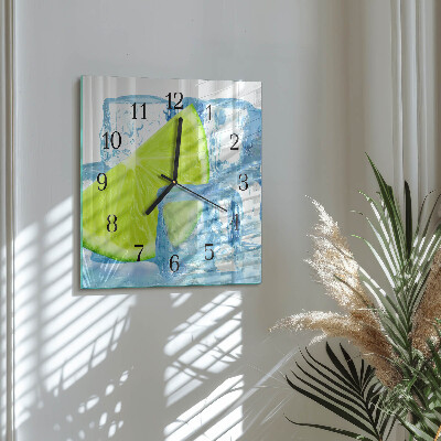 Horloge murale carrée Glace au citron vert