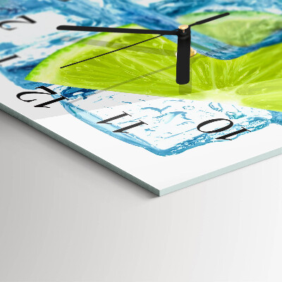 Horloge murale carrée Glace au citron vert