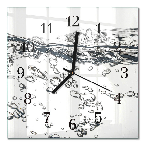Pendule carrée en verre Eau