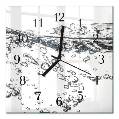 Pendule carrée en verre Eau