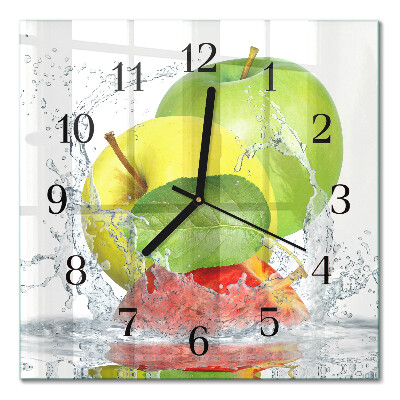 Pendule carrée en verre Pomme