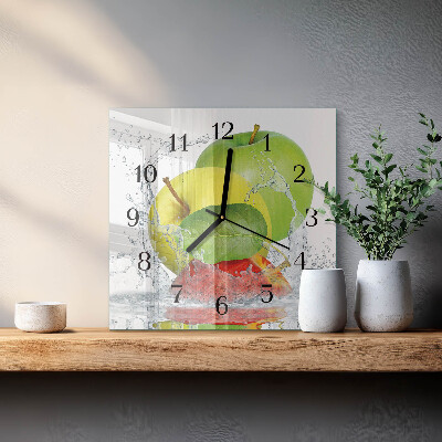 Pendule carrée en verre Pomme