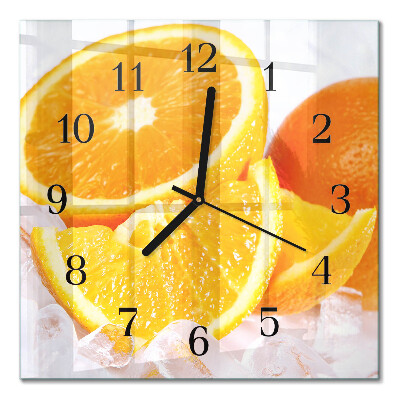 Horloge murale carrée Oranges