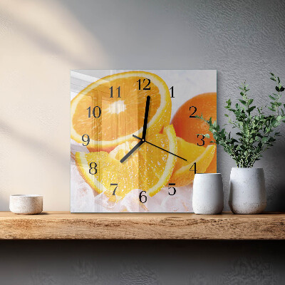 Horloge murale carrée Oranges