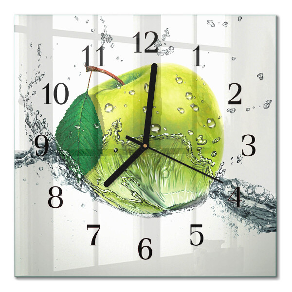 Pendule carrée en verre Pomme