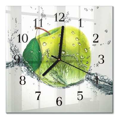 Pendule carrée en verre Pomme