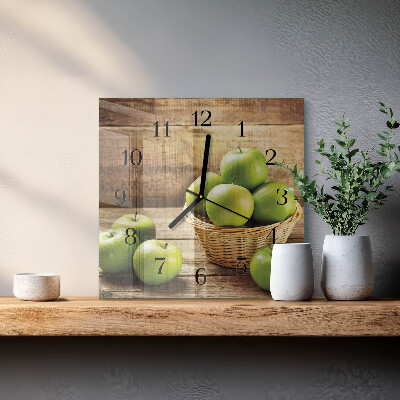 Pendule carrée en verre Pomme