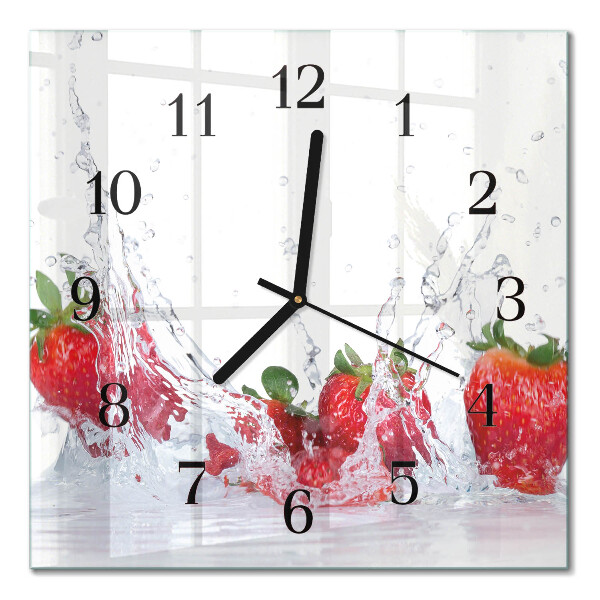 Horloge murale carrée Fraise