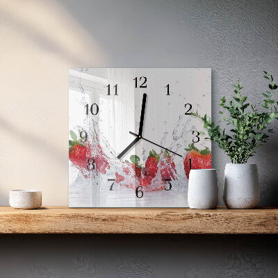Horloge murale carrée Fraise