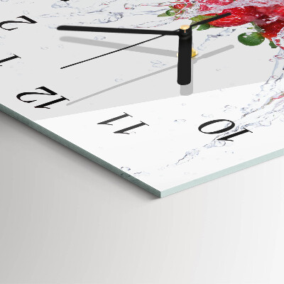Horloge murale carrée Fraise