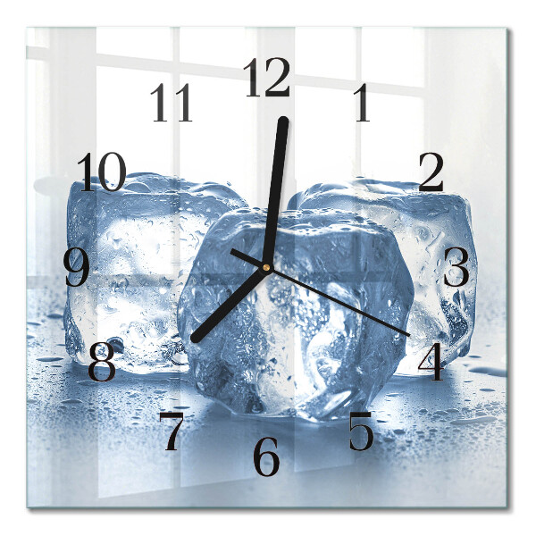Pendule carrée en verre Glace