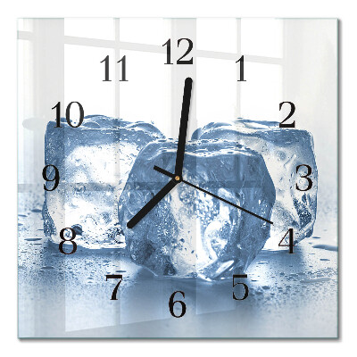 Pendule carrée en verre Glace