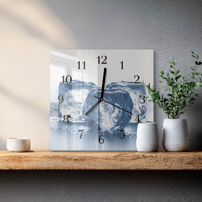 Pendule carrée en verre Glace