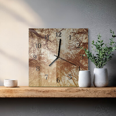 Pendule carrée en verre Cimes des arbres