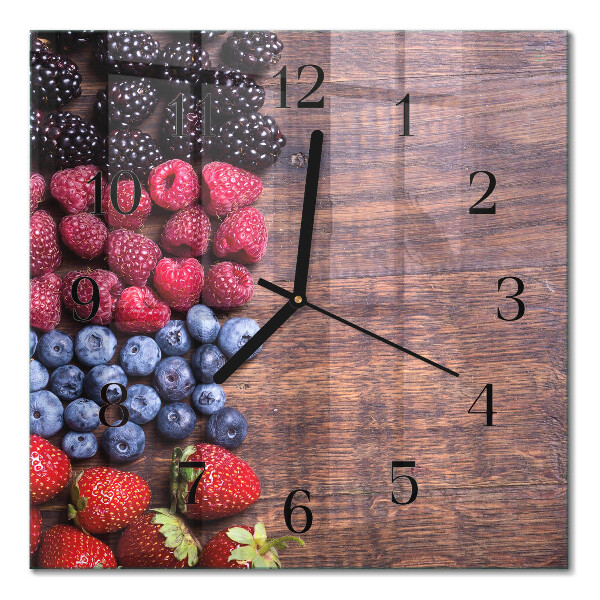 Horloge murale carrée Fruits des bois