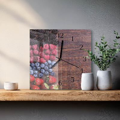 Horloge murale carrée Fruits des bois