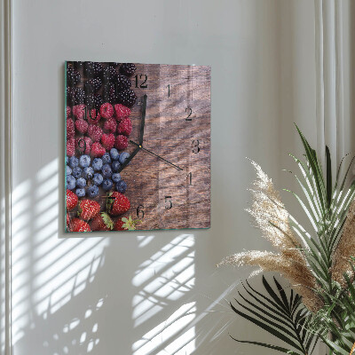 Horloge murale carrée Fruits des bois