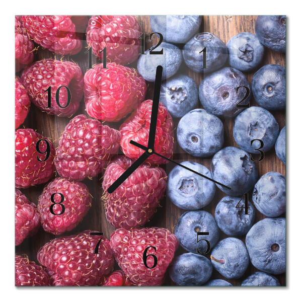 Pendule carrée en verre Fruits des bois