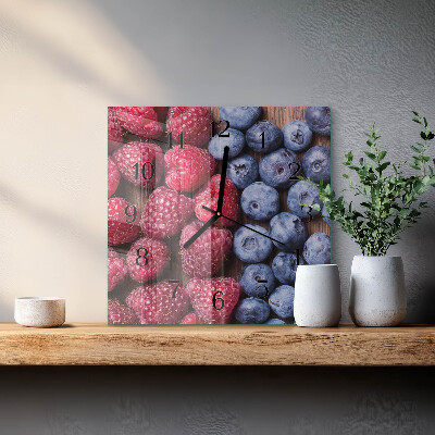 Pendule carrée en verre Fruits des bois