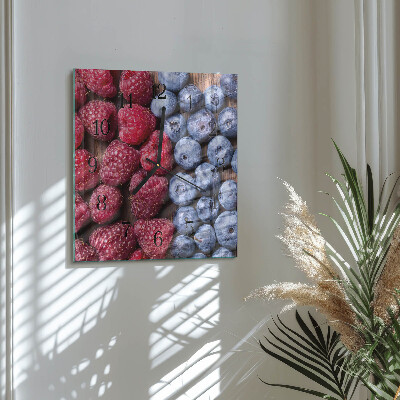 Pendule carrée en verre Fruits des bois