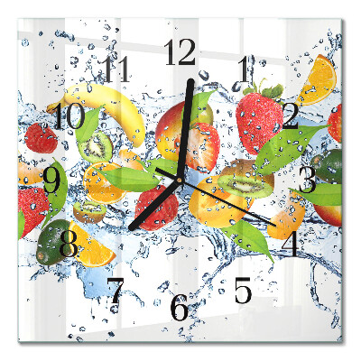 Pendule carrée en verre Eau fruitée