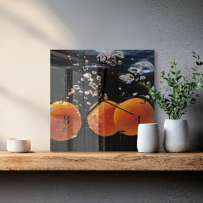 Horloge murale carrée Oranges