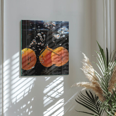Horloge murale carrée Oranges