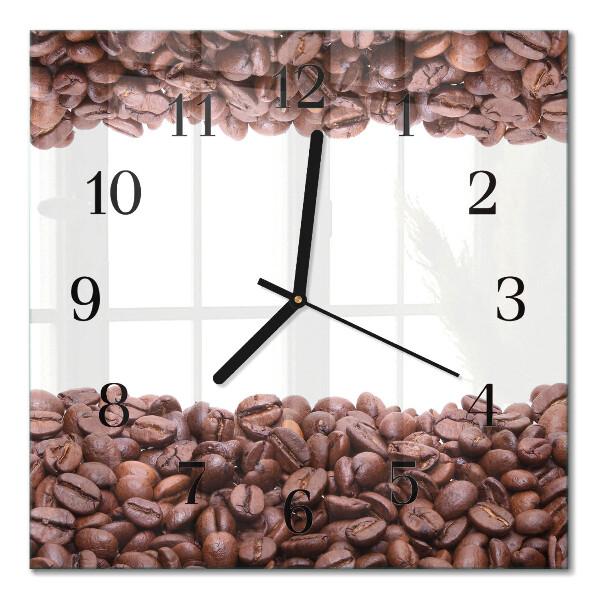 Horloge murale carrée Café en grains