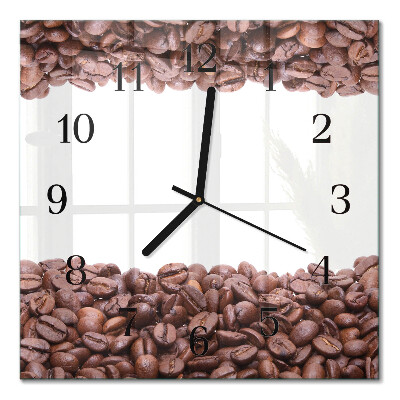 Horloge murale carrée Café en grains