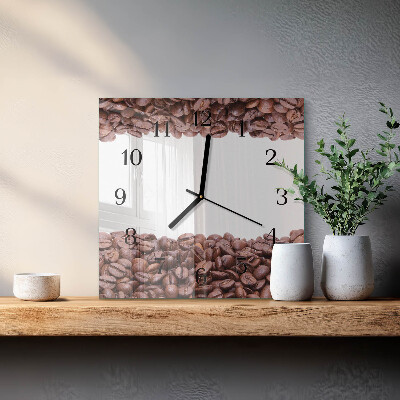 Horloge murale carrée Café en grains