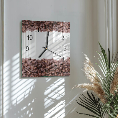 Horloge murale carrée Café en grains