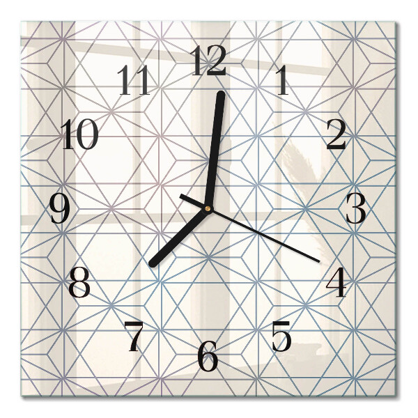 Pendule carrée en verre Motif géométrique