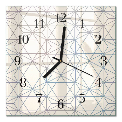 Pendule carrée en verre Motif géométrique
