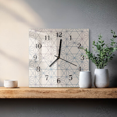 Pendule carrée en verre Motif géométrique