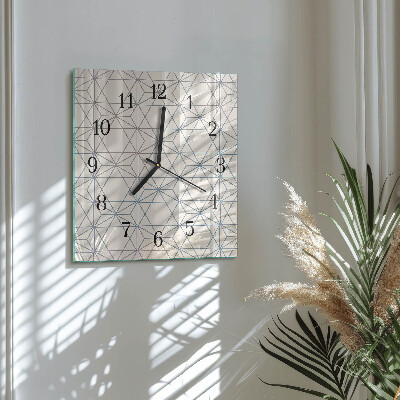 Pendule carrée en verre Motif géométrique