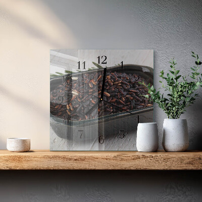 Horloge murale carrée Riz noir