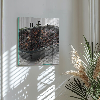 Horloge murale carrée Riz noir