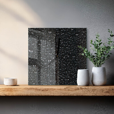 Pendule carrée en verre Gouttes d'eau