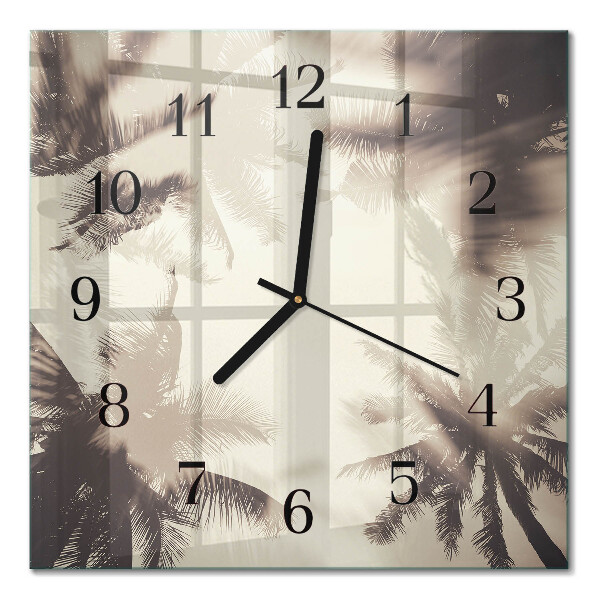 Horloge murale carrée Palmiers
