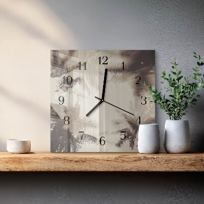 Horloge murale carrée Palmiers