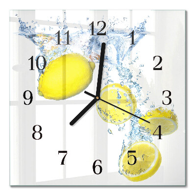 Horloge murale carrée Citrons