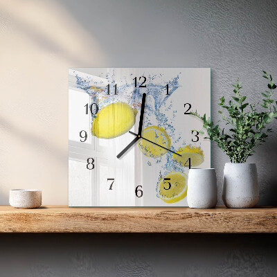 Horloge murale carrée Citrons