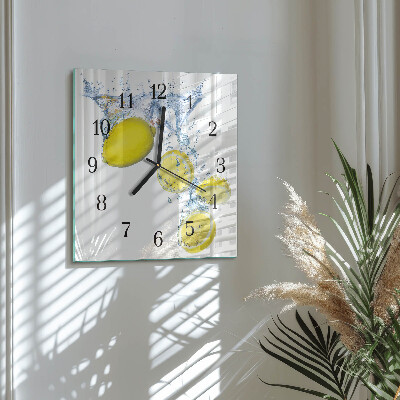 Horloge murale carrée Citrons